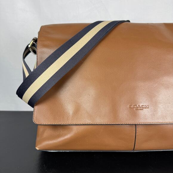 Coach Charles Brown Leather Messenger Shoulder Briefcase Bag - Picture 3 of 9